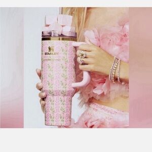 New in box- LoveShackFancy Pink Floral Stanley Tumbler